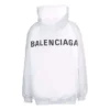Erkek Balenciaga Back Alphabet Kapüşonlu Uzun Kollu Beyaz 556113TAV379000