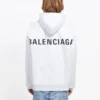 Erkek Balenciaga Back Alphabet Kapüşonlu Uzun Kollu Beyaz 556113TAV379000