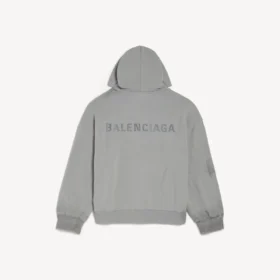 Erkek Balenciaga Back normal kesim fermuarlı kapüşonlu Kapüşonlular, Balenciaga grisi