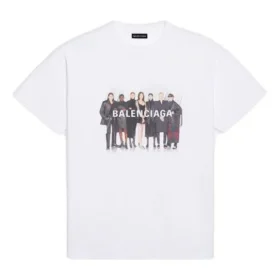Erkek Balenciaga Bantlı Portre Baskılı Logo Retro Kısa Kollu Beyaz 612966TIV479000 Erkek Balenciaga Bantlı Portre Baskılı Logo Retro Kısa Kollu Beyaz 612966TIV479000