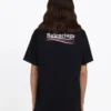 Erkek Balenciaga Baskılı Kısa Kollu Siyah 570803TAV441000