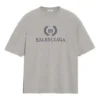 Erkek Balenciaga BB Logo Baskılı Kısa Kollu Gri 544271TCV251300