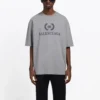 Erkek Balenciaga BB Logo Baskılı Kısa Kollu Gri 544271TCV251300