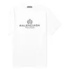 Erkek Balenciaga BB Paris Baskılı Yuvarlak Yaka Kısa Kollu Retro Versiyon Beyaz 594579TGV609000
