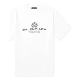 Erkek Balenciaga BB Paris Baskılı Yuvarlak Yaka Kısa Kollu Retro Versiyon Beyaz 594579TGV609000 Erkek Balenciaga BB Paris Baskılı Yuvarlak Yaka Kısa Kollu Retro Versiyon Beyaz 594579TGV609000