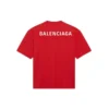 Erkek Balenciaga Büyük Logolu Retro Kısa Kollu Kırmızı 612966TIVG56540
