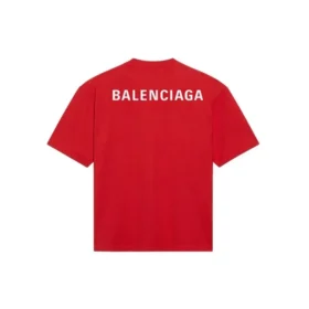 Erkek Balenciaga Büyük Logolu Retro Kısa Kollu Kırmızı 612966TIVG56540 Erkek Balenciaga Büyük Logolu Retro Kısa Kollu Kırmızı 612966TIVG56540