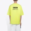 Erkek Balenciaga Crew Alfabe Baskılı Kısa Kollu Floresan Yeşil 620969TIVG97072