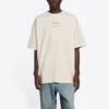 Erkek Balenciaga FW21 Alfabe Baskılı Kısa Kollu Bej 651795TJV909054