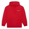 Erkek Balenciaga FW21 Bol Kesim Logolu Kapüşonlu Uzun Kollu Kırmızı 600583TIV846540