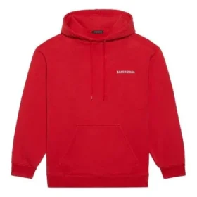 Erkek Balenciaga FW21 Bol Kesim Logolu Kapüşonlu Uzun Kollu Kırmızı 600583TIV846540 Erkek Balenciaga FW21 Bol Kesim Logolu Kapüşonlu Uzun Kollu Kırmızı 600583TIV846540
