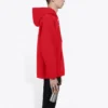 Erkek Balenciaga FW21 Bol Kesim Logolu Kapüşonlu Uzun Kollu Kırmızı 600583TIV846540