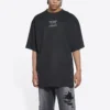 Erkek Balenciaga FW21 Couture Alphabet Yuvarlak Yaka Kısa Kollu Siyah 651795TJV901070