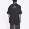 Erkek Balenciaga FW21 Couture Alphabet Yuvarlak Yaka Kısa Kollu Siyah 651795TJV901070