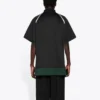 Erkek Balenciaga FW21 Günlük Çift Katmanlı Spor Kısa Kollu Polo Tişört Siyah 661507TKVA51042