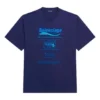 Erkek Balenciaga FW21 Kuru Temizleme Alfabe Baskılı Retro Örme Kısa Kollu Lacivert 651795TKVF83866