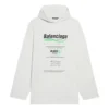 Erkek Balenciaga FW21 Logo Alfabe Baskılı Bol Kesim Beyaz 662424TKVF89085