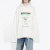 Erkek Balenciaga FW21 Logo Alfabe Baskılı Bol Kesim Beyaz 662424TKVF89085