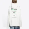 Erkek Balenciaga FW21 Logo Alfabe Baskılı Bol Kesim Beyaz 662424TKVF89085
