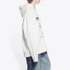 Erkek Balenciaga FW21 Logo Alfabe Baskılı Bol Kesim Beyaz 662424TKVF89085