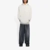 Erkek Balenciaga FW21 Logo Alfabe Baskılı Kapüşonlu Uzun Kollu Krem Beyazı 570811TIV552970