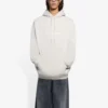 Erkek Balenciaga FW21 Logo Alfabe Baskılı Kapüşonlu Uzun Kollu Krem Beyazı 570811TIV552970