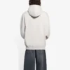 Erkek Balenciaga FW21 Logo Alfabe Baskılı Kapüşonlu Uzun Kollu Krem Beyazı 570811TIV552970
