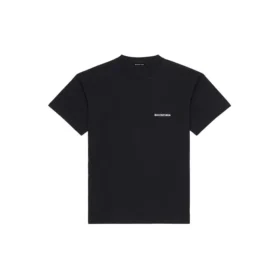 Erkek Balenciaga FW21 Logo Baskılı Retro Kısa Kollu Siyah 612966TIVG51070 Erkek Balenciaga FW21 Logo Baskılı Retro Kısa Kollu Siyah 612966TIVG51070