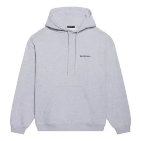 Erkek Balenciaga FW21 Logo Baskılı Uzun Kollu Gri 600583TIV841167