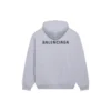 Erkek Balenciaga FW21 Logo Baskılı Uzun Kollu Gri 600583TIV841167