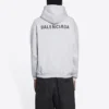 Erkek Balenciaga FW21 Logo Baskılı Uzun Kollu Gri 600583TIV841167