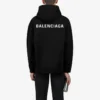 Erkek Balenciaga FW21 Logo Baskılı Uzun Kollu Siyah 600583TIV841070