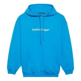 Erkek Balenciaga FW21 Logo Kapüşonlu Uzun Kollu Mavi 570811TIV557560 Erkek Balenciaga FW21 Logo Kapüşonlu Uzun Kollu Mavi 570811TIV557560