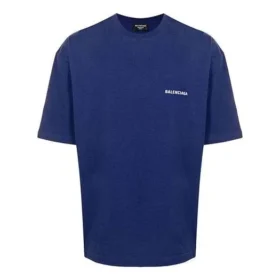 Erkek Balenciaga FW21 Logo Yuvarlak Yaka Kazak Kısa Kollu Mavi 612966TIVG53967 Erkek Balenciaga FW21 Logo Yuvarlak Yaka Kazak Kısa Kollu Mavi 612966TIVG53967