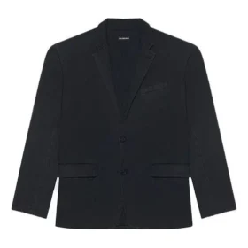 Erkek Balenciaga FW21 Retro Örgü Büyük Ceket Siyah 662388TAV041000