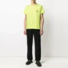 Erkek Balenciaga Küçük Logo Yuvarlak Yaka Kısa Kollu Sarı 620967TJVF77110