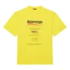 Erkek Balenciaga Kuru Temizleme Boxy Logo Baskılı Bol Kesim Kısa Kollu Sarı 651795TKVF87175
