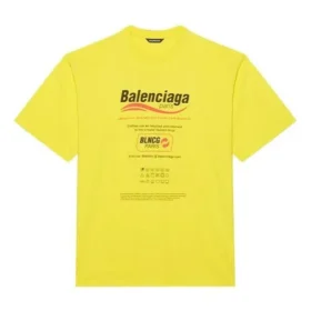 Erkek Balenciaga Kuru Temizleme Boxy Logo Baskılı Bol Kesim Kısa Kollu Sarı 651795TKVF87175 Erkek Balenciaga Kuru Temizleme Boxy Logo Baskılı Bol Kesim Kısa Kollu Sarı 651795TKVF87175