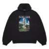Erkek Balenciaga Landscape Bol Kesim Kapüşonlu Sweatshirt Siyah 641679TJVH91000
