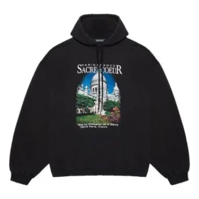 Erkek Balenciaga Landscape Bol Kesim Kapüşonlu Sweatshirt Siyah 641679TJVH91000 Erkek Balenciaga Landscape Bol Kesim Kapüşonlu Sweatshirt Siyah 641679TJVH91000