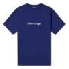 Erkek Balenciaga Logo Alphabet Kısa Kollu Mavi 612966TIV541195