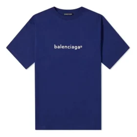 Erkek Balenciaga Logo Alphabet Kısa Kollu Mavi 612966TIV541195 Erkek Balenciaga Logo Alphabet Kısa Kollu Mavi 612966TIV541195