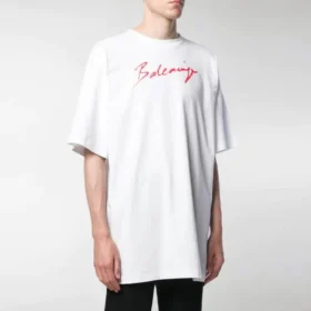 Erkek Balenciaga Logo Baskılı Kısa Kollu Beyaz 583214TFV639783 Erkek Balenciaga Logo Baskılı Kısa Kollu Beyaz 583214TFV639783