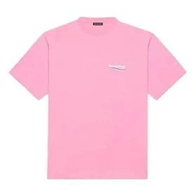 Erkek Balenciaga Logo Baskılı Kısa Kollu Pembe 641675TJVF75713 Erkek Balenciaga Logo Baskılı Kısa Kollu Pembe 641675TJVF75713