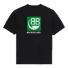 Erkek Balenciaga Logo Baskılı Kısa Kollu Siyah 594579THV631000