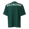 Erkek Balenciaga Logo Baskılı Kısa Kollu Yeşil 570805THV803230