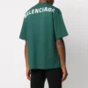 Erkek Balenciaga Logo Baskılı Kısa Kollu Yeşil 570805THV803230