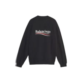 Erkek Balenciaga Logo Baskılı Uzun Kollu Siyah 556147TBV141000