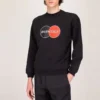 Erkek Balenciaga Logo Desenli Yuvarlak Yaka Uzun Kollu Siyah 583258TIV801000