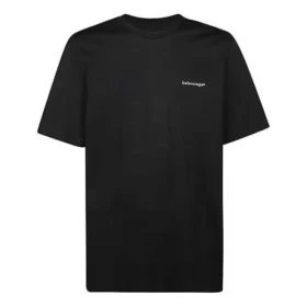 Erkek Balenciaga Logo Örgü Kısa Kollu Siyah 556150TYK281000